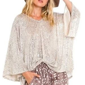 Bucketlist Spangle Champagne Sequin Top
